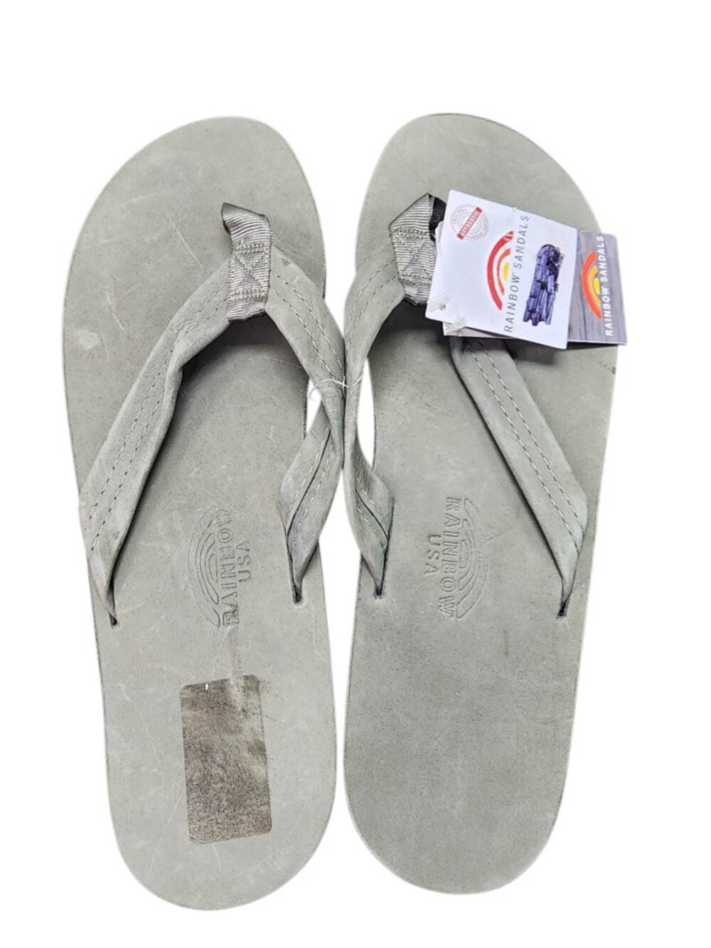 Rainbow Sandals Premium Leather Single Layer Size XXXL Cool Grey NWT